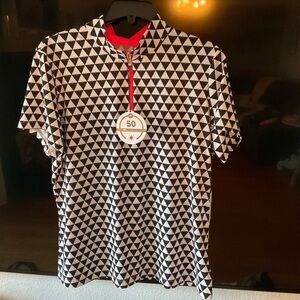 Black and White Geometric golf shirt